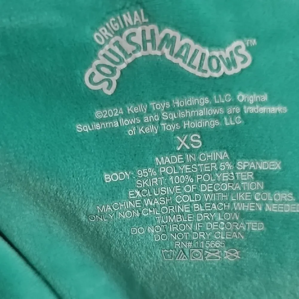 Squishmallows Teal Hooded Girls Dress with Gold Accents